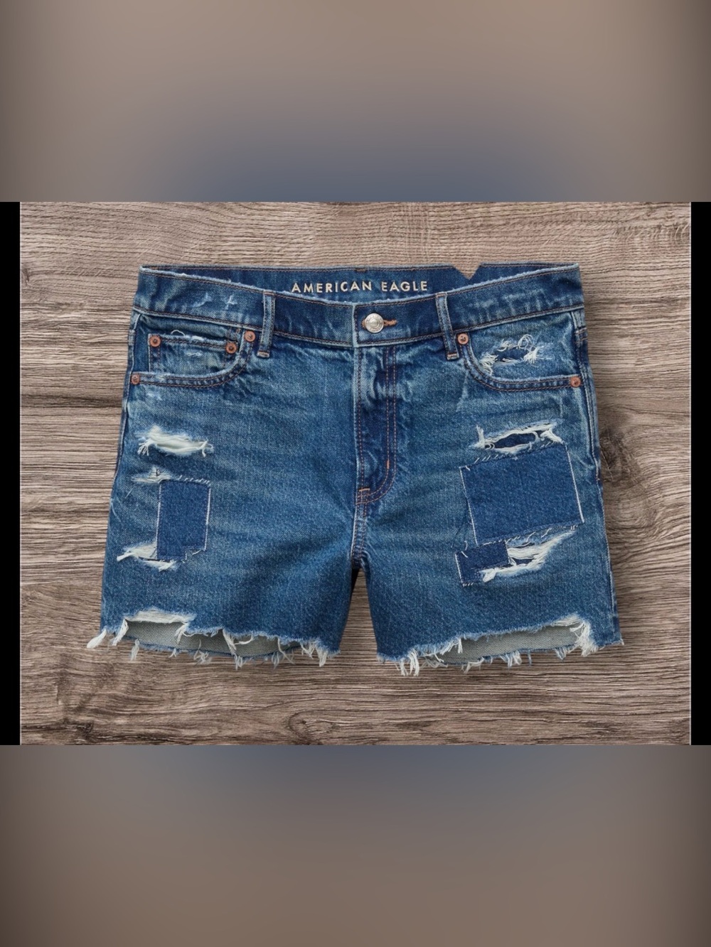 AE 3” Rigid Super High Waist Relaxed Denim Shorts SZ 8